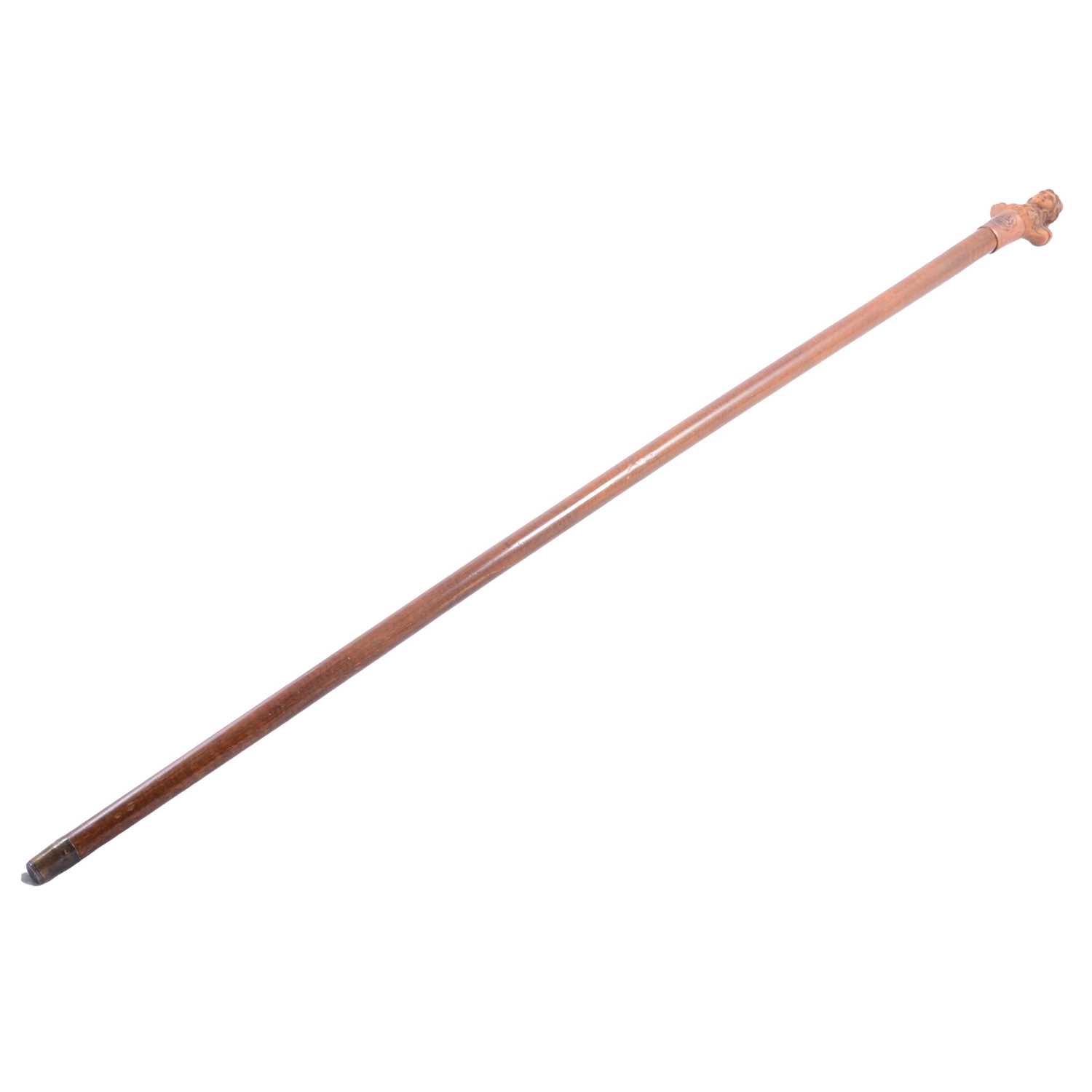 Lot 67 - A Nelson wooden walking cane with Victory copper collar.