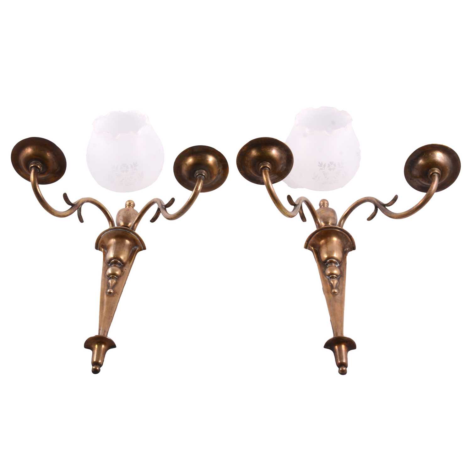 Lot 112 - Set of four brass wall brackets