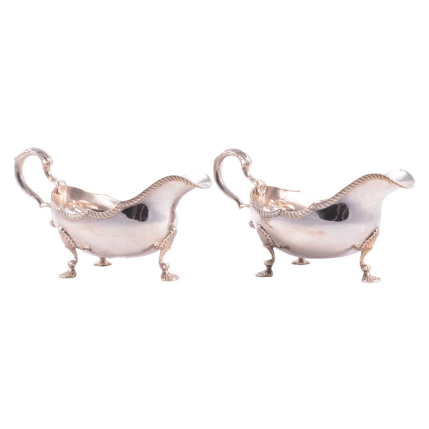 Lot 227 - A pair of silver sauce boats,Hampton Utilities, Birmingham 1979.