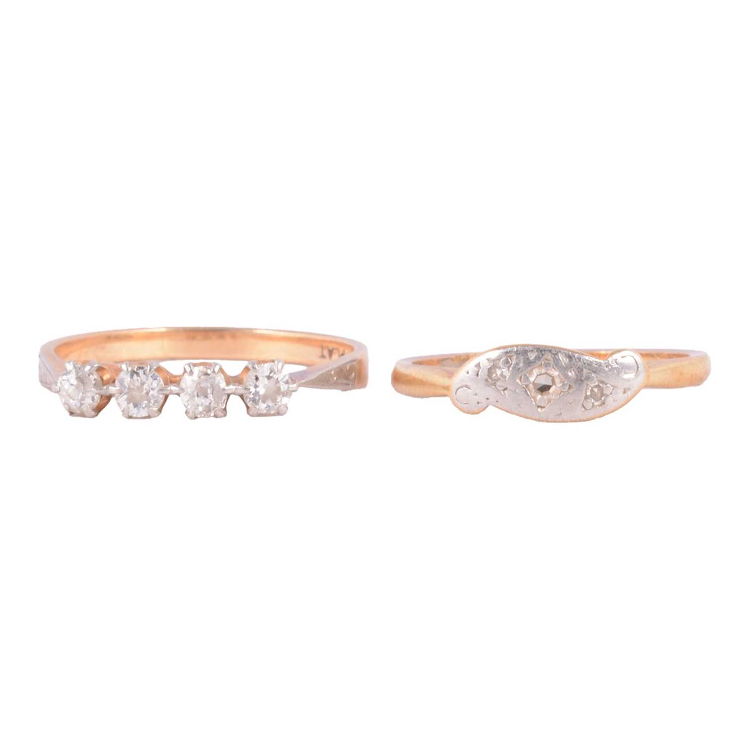 Lot 107 Two diamond rings.
