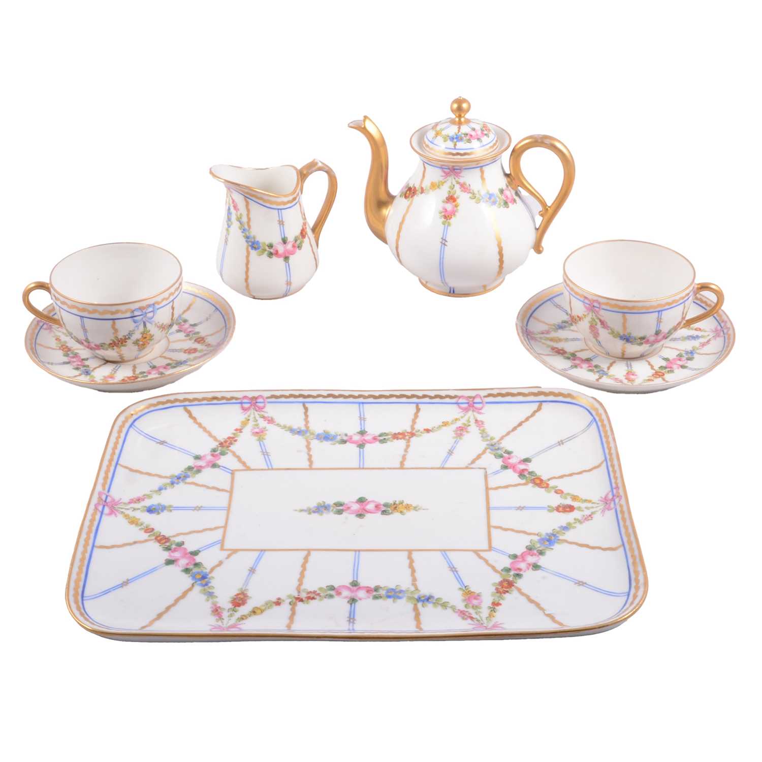 Lot 31 - French Palais Royale style porcelain tea-for-two