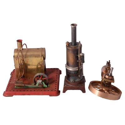 Lot 12 - Meccano part stationary steam engine and two other part live steam engines