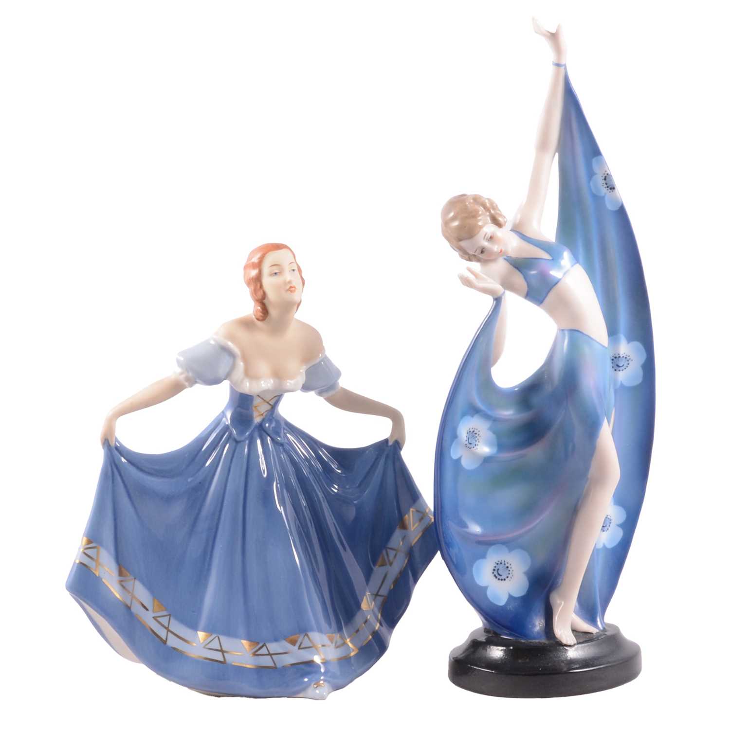 Lot 1 - Royal Dux figurine; and another continental Art Deco style figurine