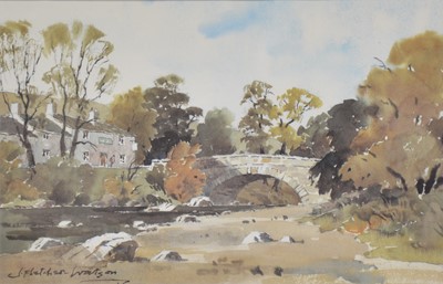 Lot 287 - S Fletcher Watson, Stone bridge, watercolour and a similar print