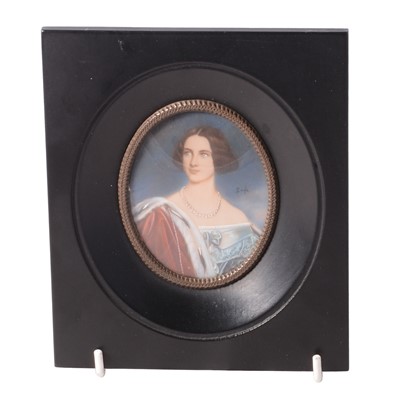 Lot 180 - Continental porcelain oval miniature portrait