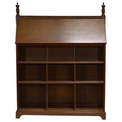 Lot 353 - Craftsman made oak bookcase, Gothic style