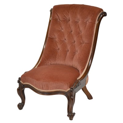 Lot 356 - Victorian rosewood nursing chair