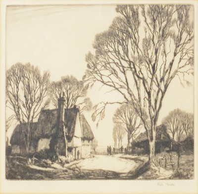 Lot 248 - Freda Marston, Country cottages, and five other etchings