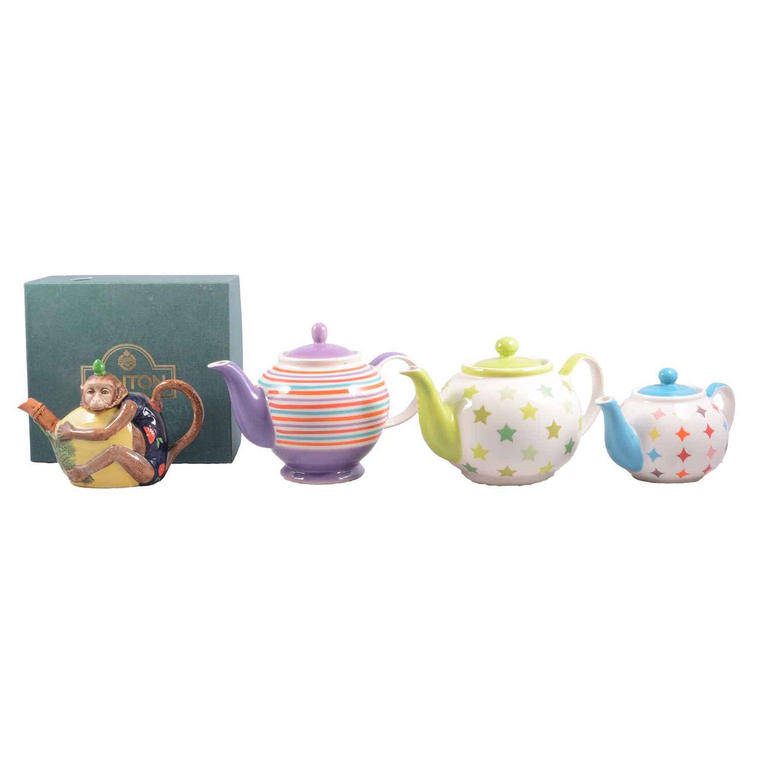 Lot 23 - Minton Archive Collection Monkey Teapot, and three Whittard teapots.