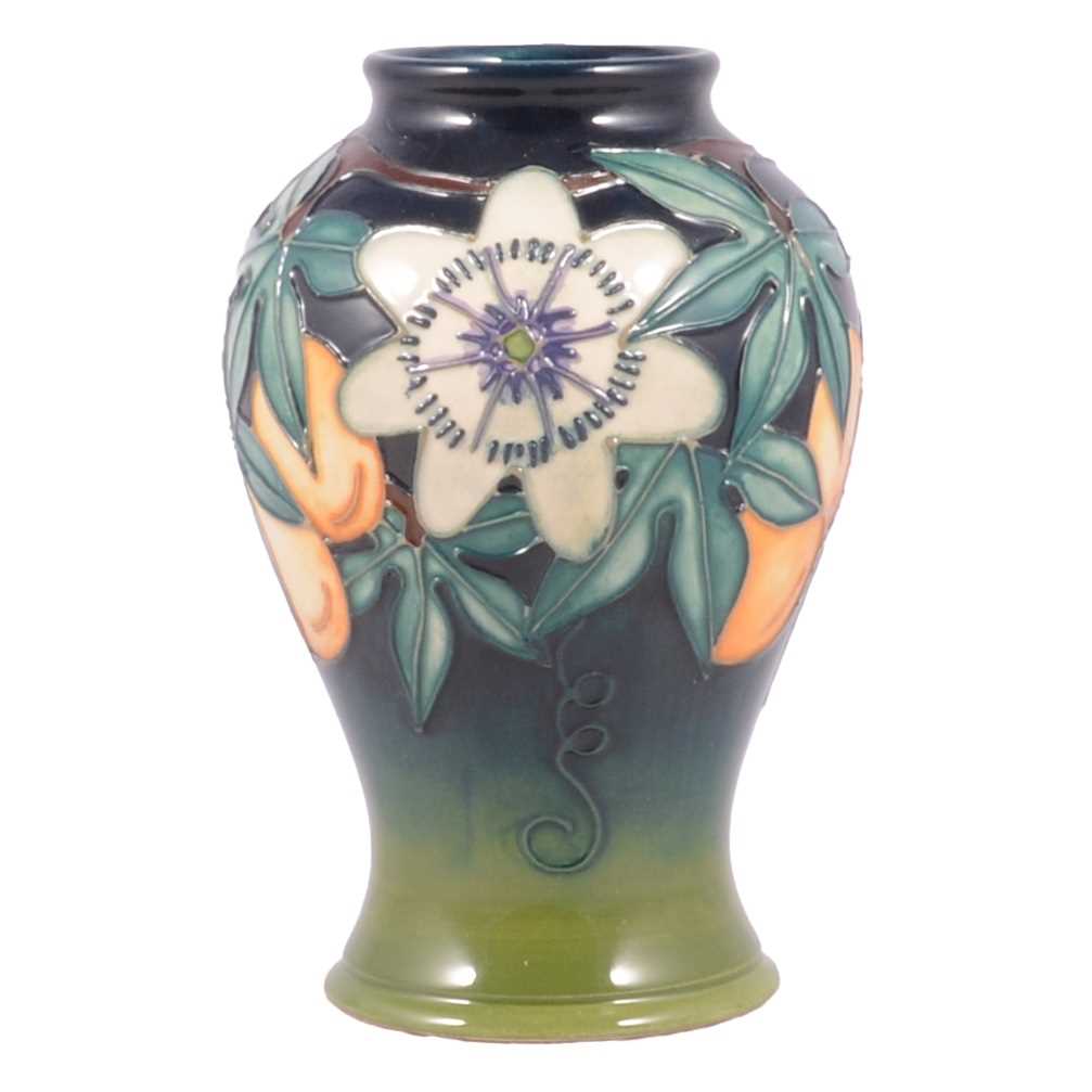 Lot 2 - Moorcroft vase, Passion fruit pattern