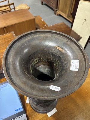 Lot 134 - Pair of Japanese bronzed vases