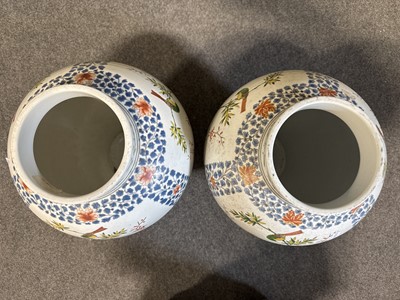 Lot 25 - Pair of large late Chinese polychrome jars