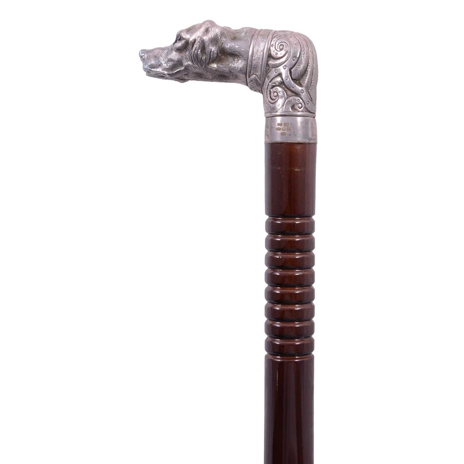 Lot 108 - Silver mounted walking stick, William Comyns
