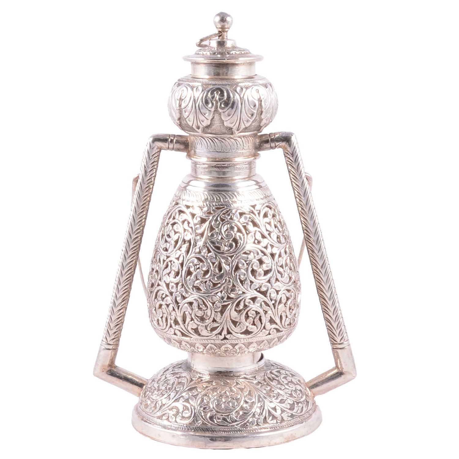 Lot 257 - Indo-Persian white metal lantern