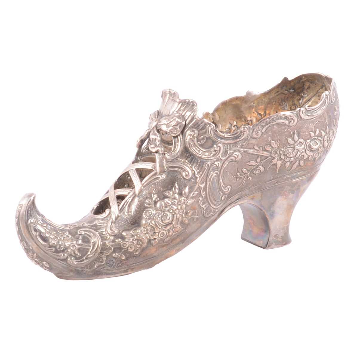 Lot 197 - Continental silver shoe
