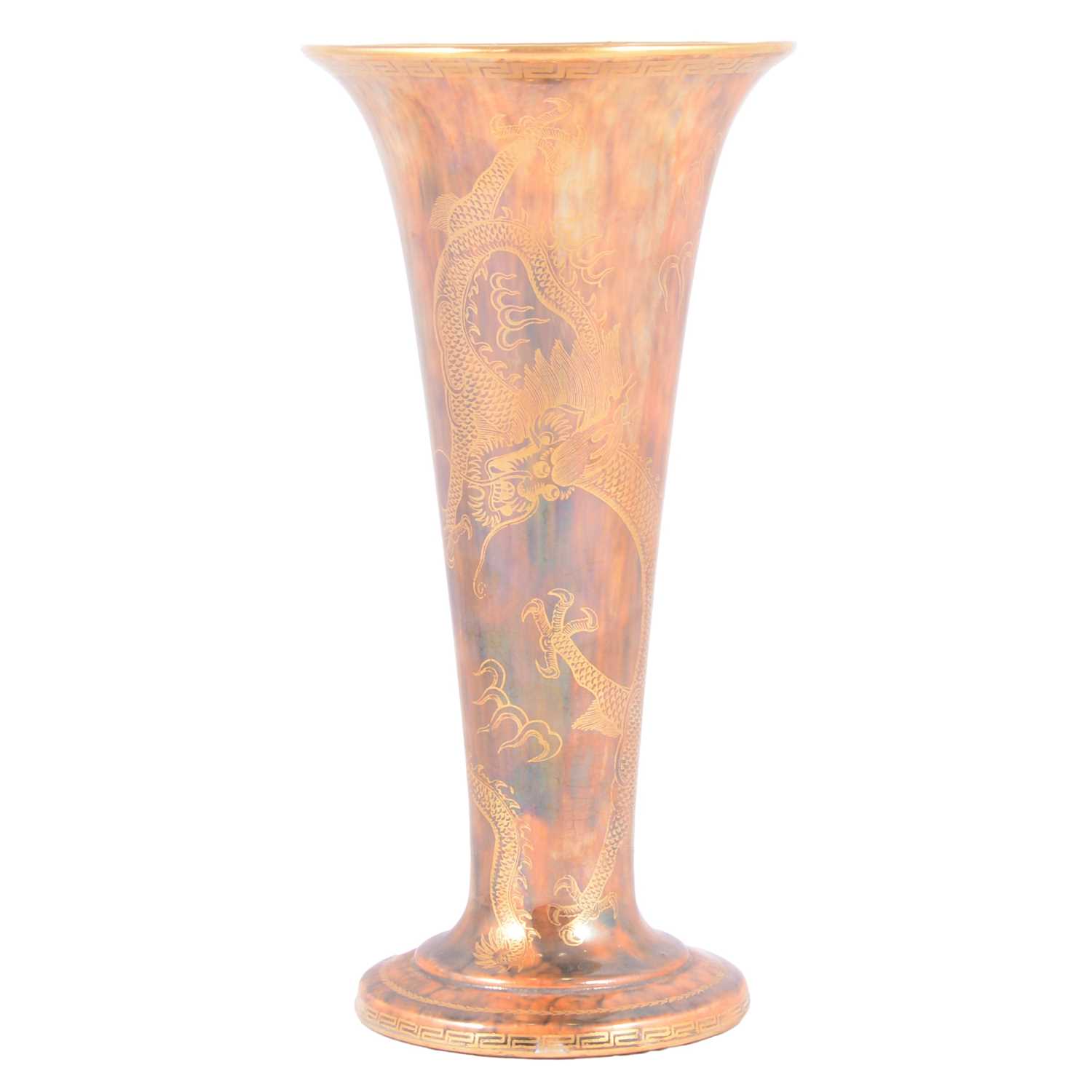Lot 11 - Wedgwood dragon lustre trumpet vase