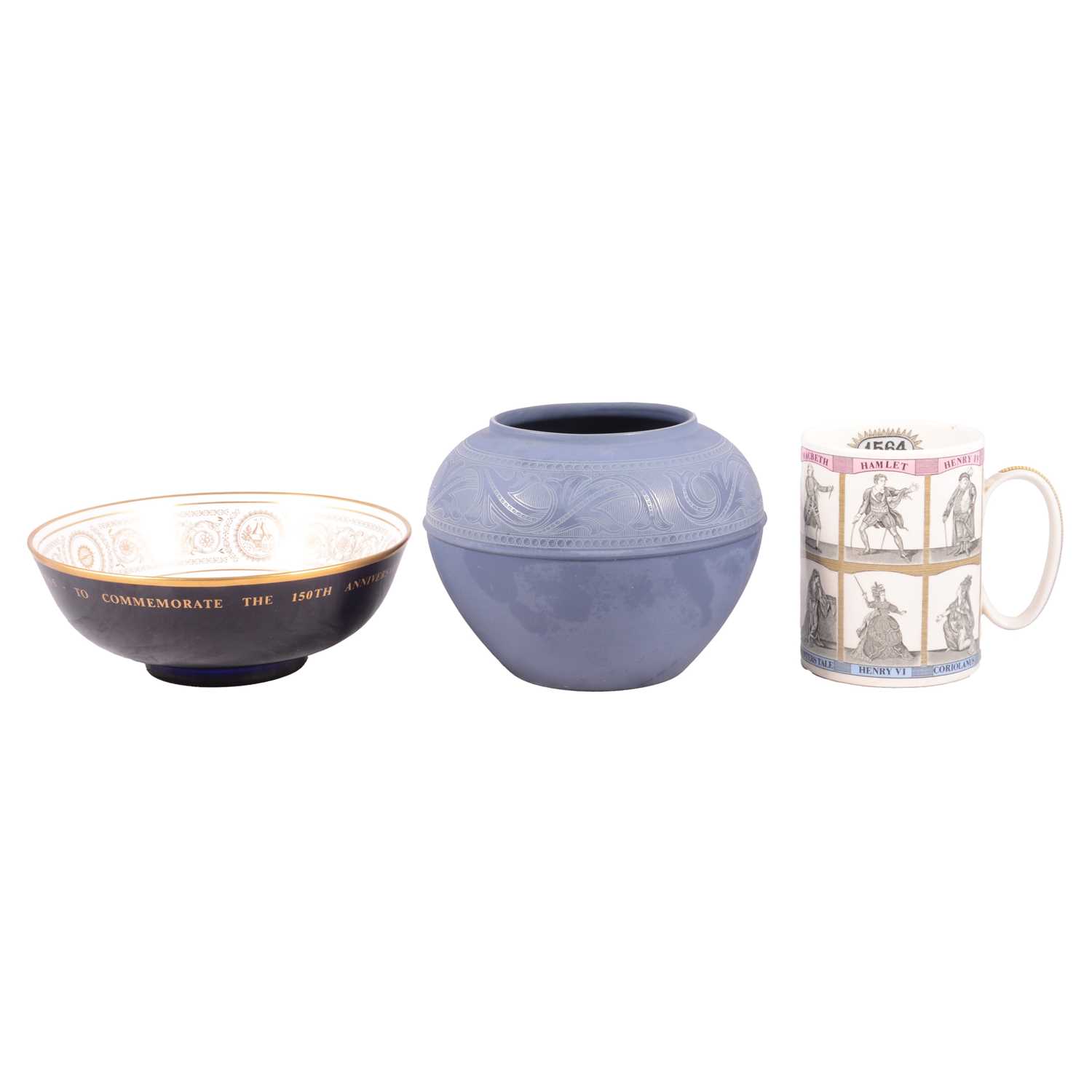 Lot 22 - Royal Doulton Anniversary bowl, Shakespeare tankard and a Wedgwood bowl