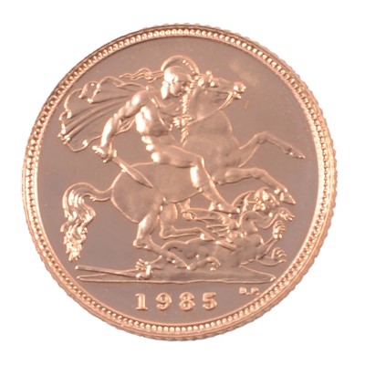 Lot 212 - Gold Half Sovereign Coin, Elizabeth II 1985.