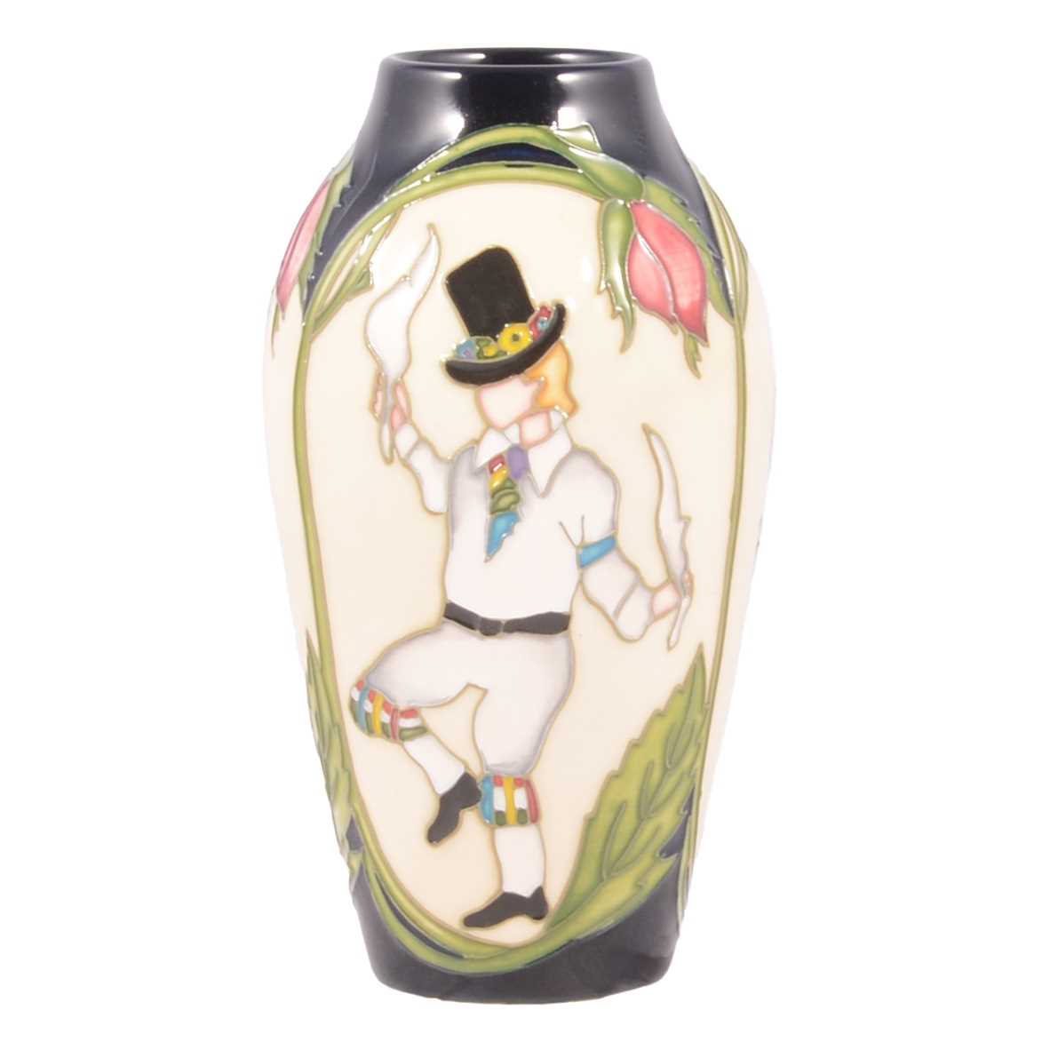 Lot 3 - Moorcroft Pottery vase, Thaxted Morris Dancers, by Kerry Goodwin