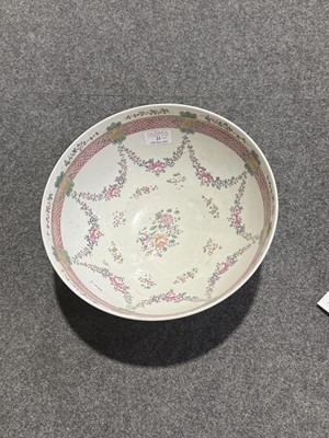 Lot 23 - Samson porcelain bowl, Cantonese bowl, two other bowls and a pair of Chinese vases