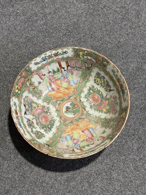 Lot 23 - Samson porcelain bowl, Cantonese bowl, two other bowls and a pair of Chinese vases