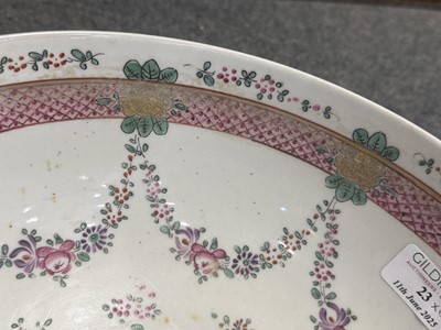Lot 23 - Samson porcelain bowl, Cantonese bowl, two other bowls and a pair of Chinese vases