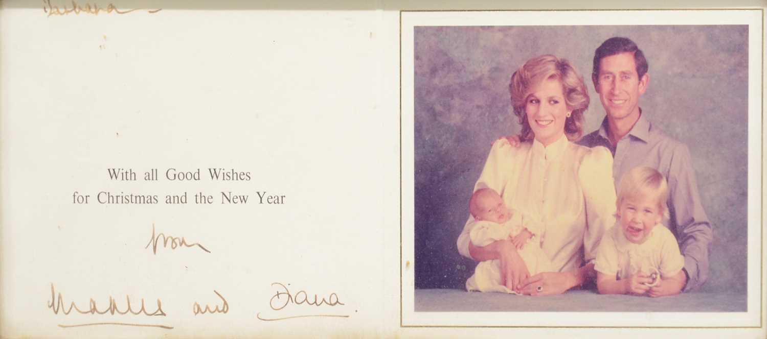 Lot 34 - Royal interest; King Charles III then HRH Prince Charles and Princess Diana signed Christmas card