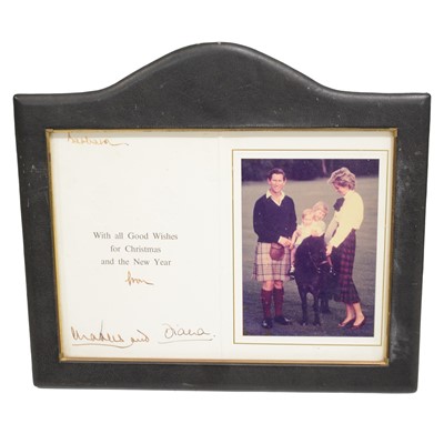 Lot 35 - Royal interest; King Charles III then HRH Prince Charles and Princess Diana signed Christmas card
