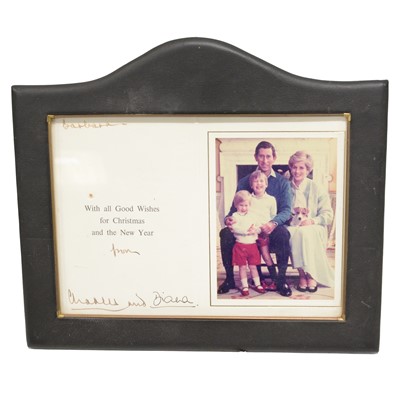 Lot 36 - Royal interest; King Charles III then HRH Prince Charles and Princess Diana signed Christmas card