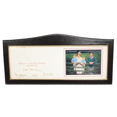 Lot 38 - Royal interest; King Charles III then HRH Prince Charles and Princess Diana signed Christmas card