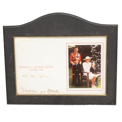 Lot 39 - Royal interest; King Charles III then HRH Prince Charles and Princess Diana signed Christmas card