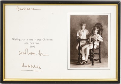Lot 40 - Royal interest; King Charles III then HRH Prince Charles signed Christmas card