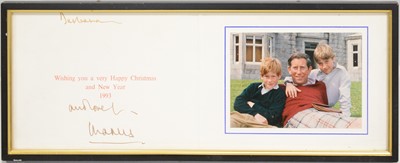 Lot 41 - Royal interest; King Charles III then HRH Prince Charles signed Christmas card