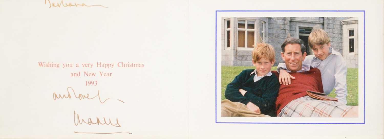 Lot 41 - Royal interest; King Charles III then HRH Prince Charles signed Christmas card