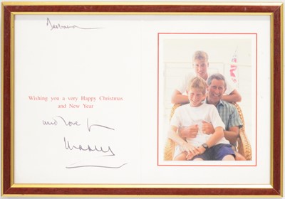 Lot 44 - Royal interest; King Charles III then HRH Prince Charles signed Christmas card