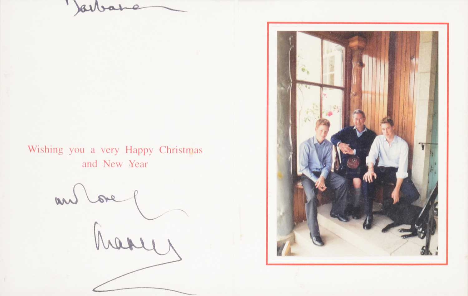 Lot 45 - Royal interest; King Charles III then HRH Prince Charles signed Christmas card