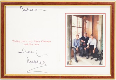Lot 45 - Royal interest; King Charles III then HRH Prince Charles signed Christmas card