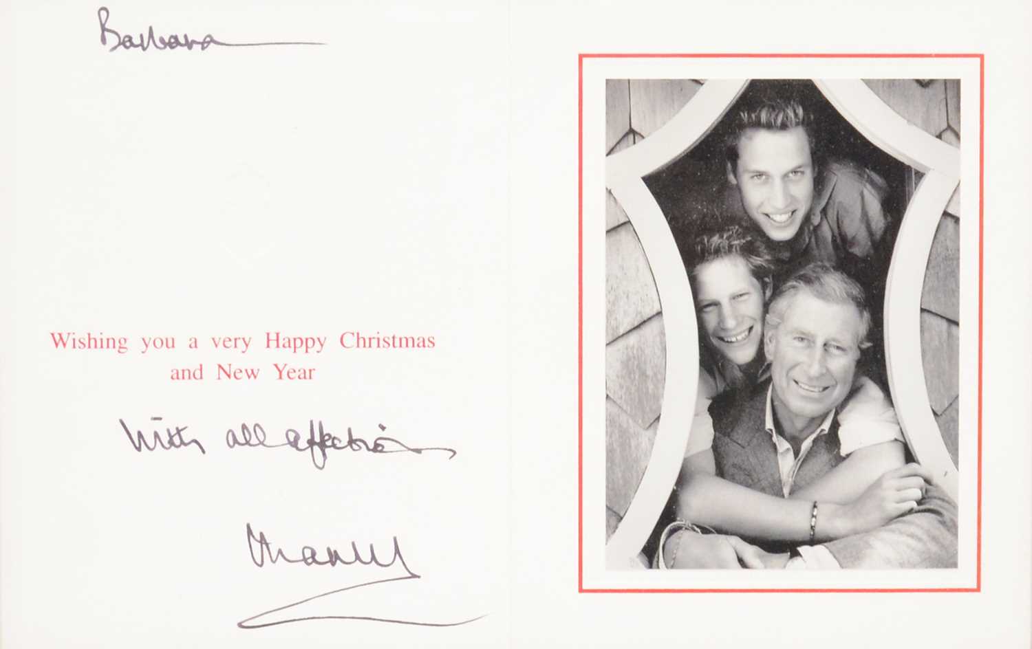 Lot 46 - Royal interest; King Charles III then HRH Prince Charles signed Christmas card