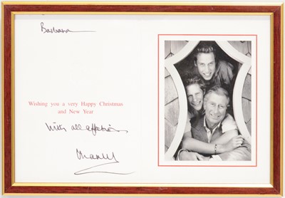 Lot 46 - Royal interest; King Charles III then HRH Prince Charles signed Christmas card