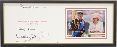 Lot 53 - Royal interest; King Charles III then HRH Prince Charles and Camilla, signed Christmas card