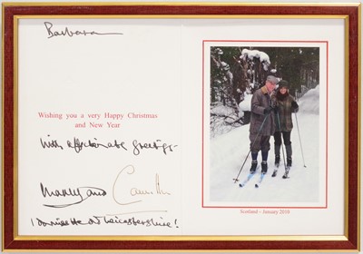 Lot 54 - Royal interest; King Charles III then HRH Prince Charles and Camilla, signed Christmas card