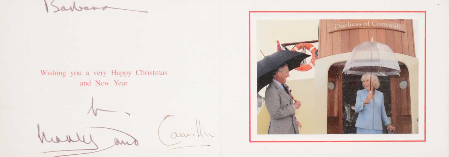 Lot 55 - Royal interest; King Charles III then HRH Prince Charles and Camilla, signed Christmas card