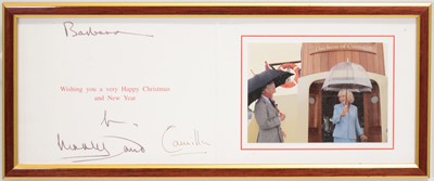 Lot 55 - Royal interest; King Charles III then HRH Prince Charles and Camilla, signed Christmas card