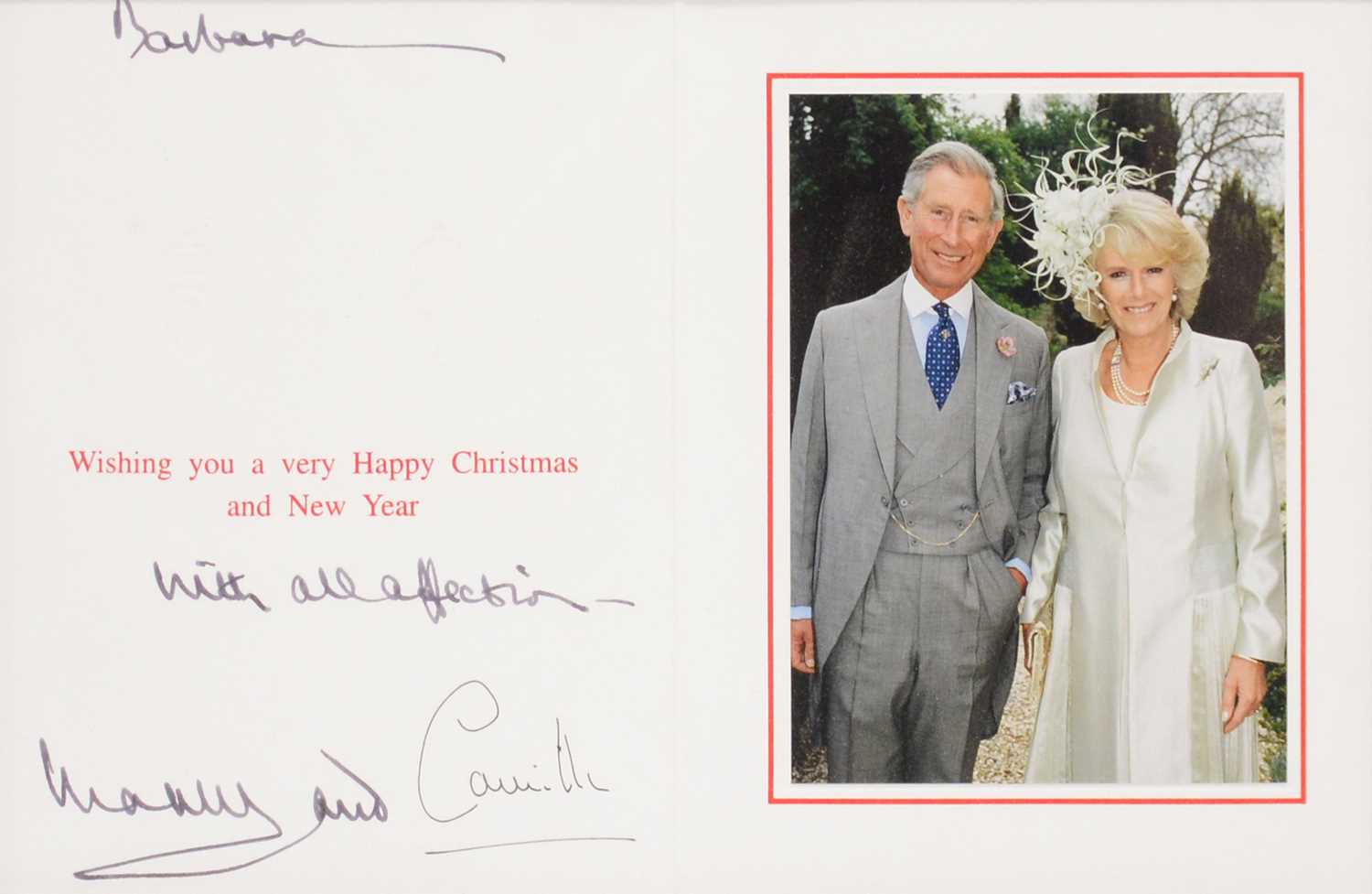 Lot 56 - Royal interest; King Charles III then HRH Prince Charles and Camilla, signed Christmas card