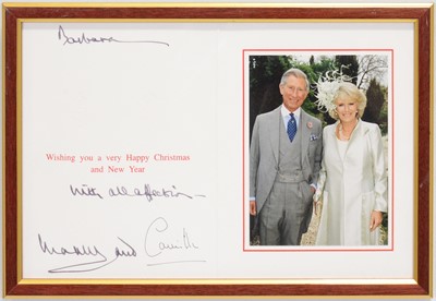 Lot 56 - Royal interest; King Charles III then HRH Prince Charles and Camilla, signed Christmas card