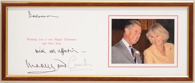 Lot 57 - Royal interest; King Charles III then HRH Prince Charles and Camilla, signed Christmas card