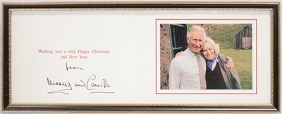 Lot 59 - Royal interest; King Charles III then HRH Prince Charles and Camilla, signed Christmas card