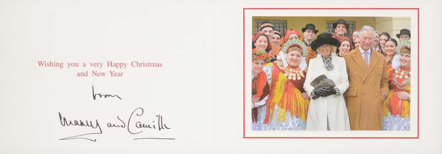 Lot 60 - Royal interest; King Charles III then HRH Prince Charles and Camilla, signed Christmas card