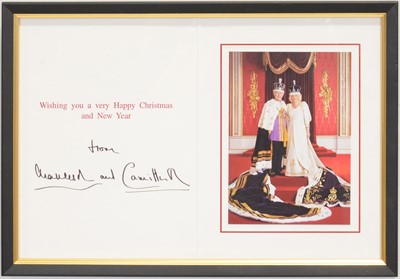 Lot 68 - Royal interest; King Charles III then HRH Prince Charles and Camilla, signed Christmas card