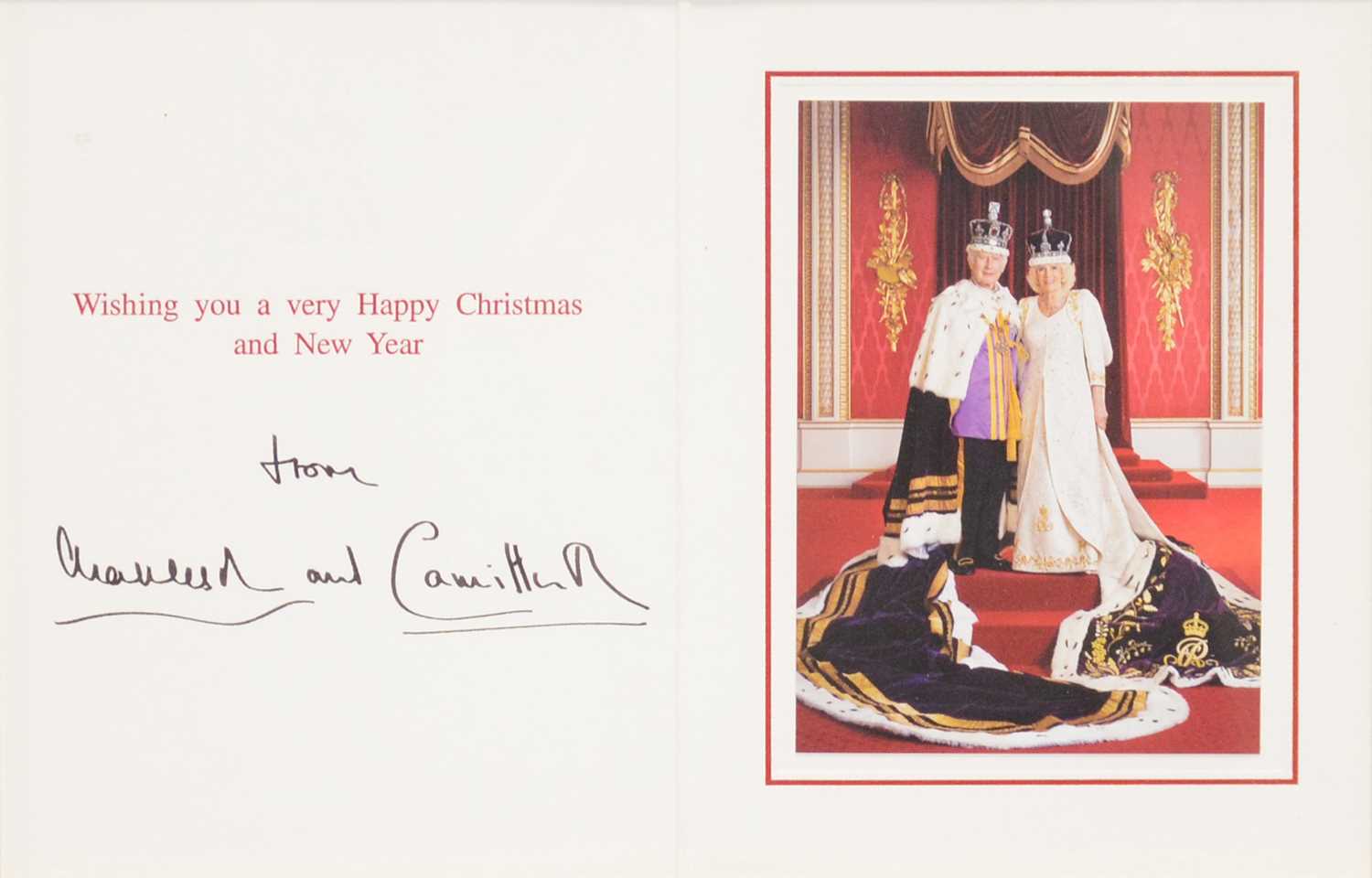 Lot 68 - Royal interest; King Charles III then HRH Prince Charles and Camilla, signed Christmas card